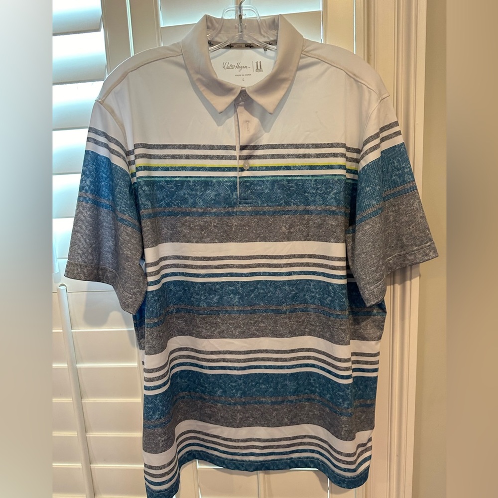 Walter Hagen Men's Performance 11 Y/D Stripe Golf Polo